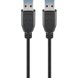 USB 3.0 SuperSpeed-kabel, sort