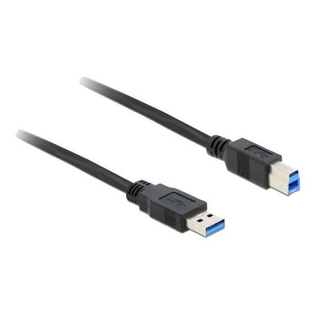 Delock-kabel USB 3.0 Type-A han> USB 3.0 Type-B han 0,5 m sort