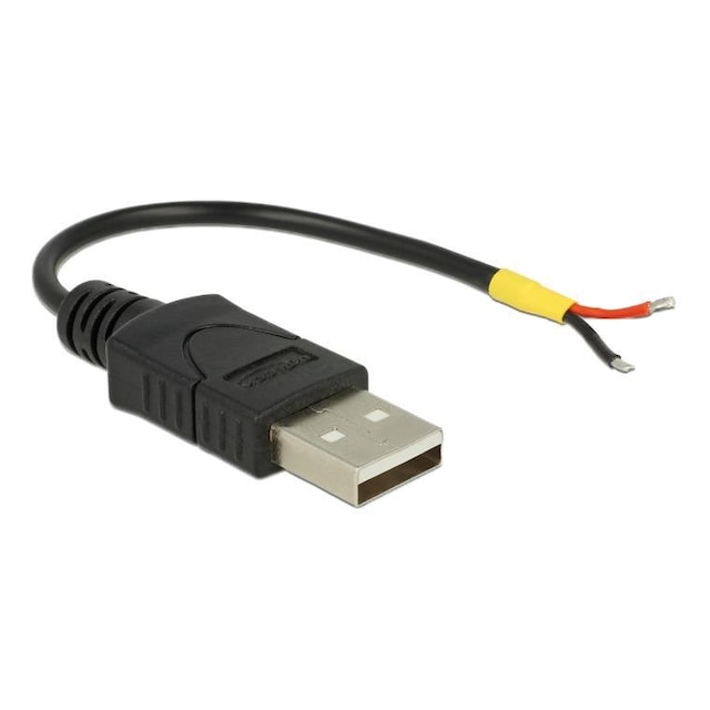 Delock Cable USB 2.0 Type-A male > 2 x open wires power 10 cm