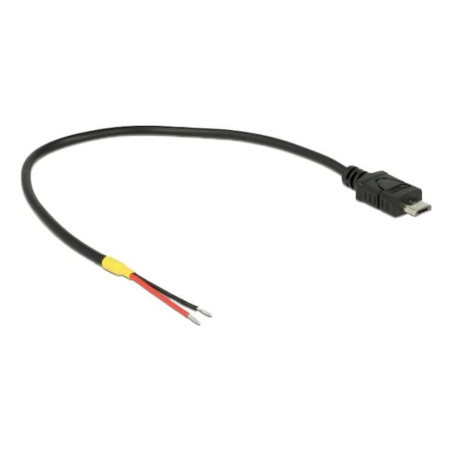 Delock kabel USB 2.0 Micro-B han> 2 x åbne ledninger strøm 20 cm