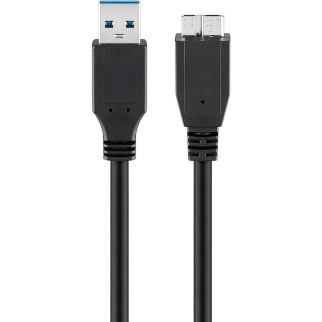 USB 3.0 SuperSpeed-kabel, sort