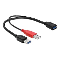 Delock -kabel USB 3.0 type A han + USB type A han> USB 3.0 type A fe