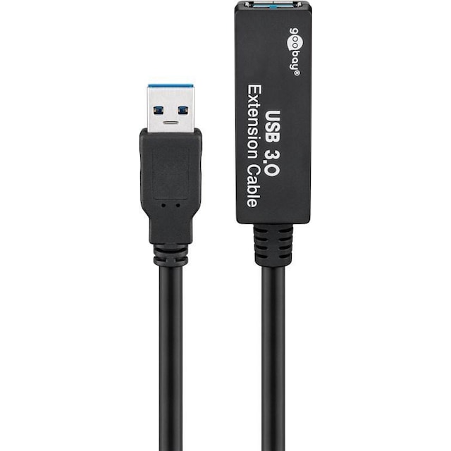 Goobay Aktivt USB 3.0-forlængerkabel, sort