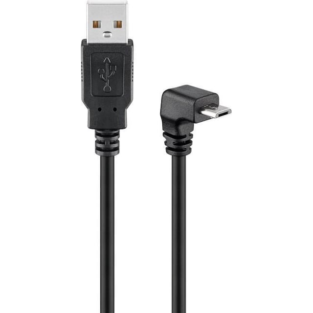 Goobay USB 2.0 Hi-Speed-kabel 90°, sort