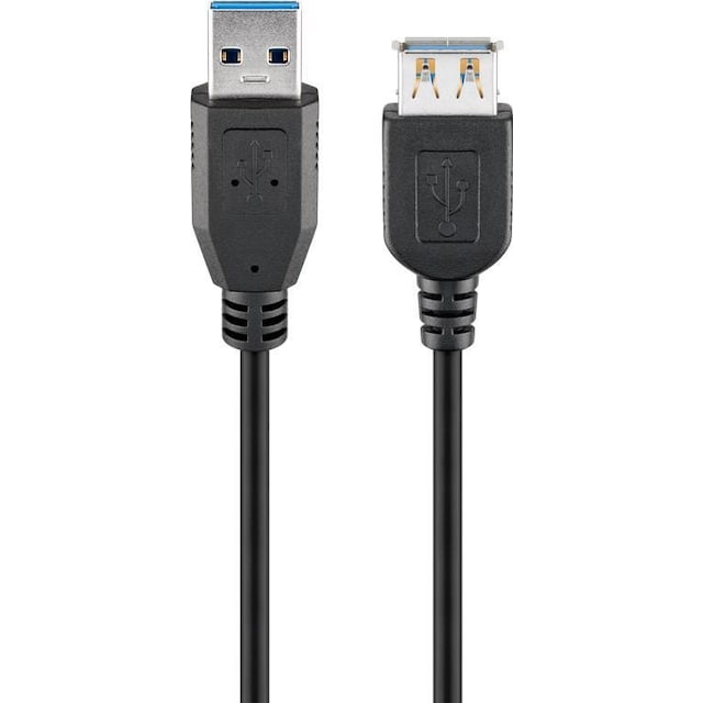 USB 3.0 SuperSpeed-forlængerkabel, sort