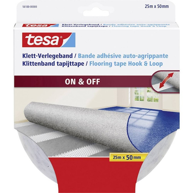 tesa Burrebånd tæppetape til fastlimning (L x B) 25 m x