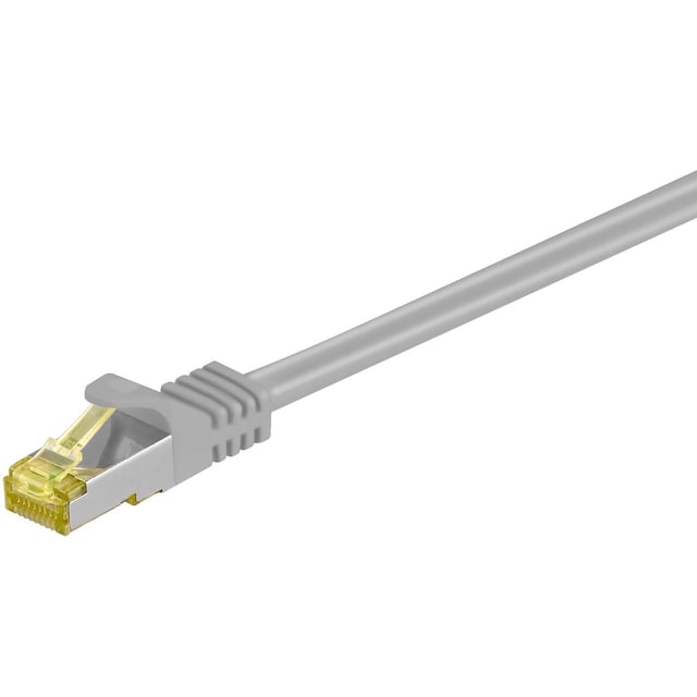 RJ45 patchkabel S/FTP (PiMF), 500 MHz, med CAT 7 råkabel, Grå, 15 m