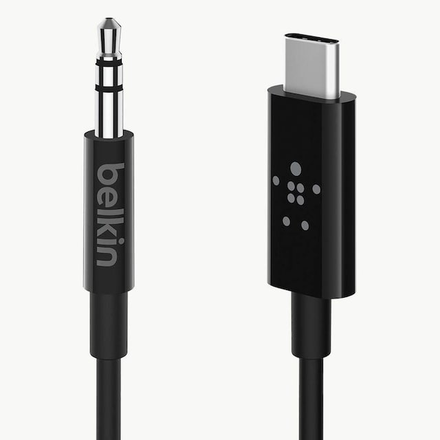 Belkin USB-C til 3,5 mm lydkabel, 1,8 m F7U079bt06-BLK
