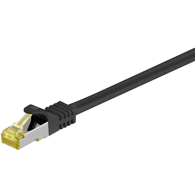 RJ45 netværkskabel S/FTP (PiMF), 500 MHz, med CAT 7 råkabel, sort, 3 m