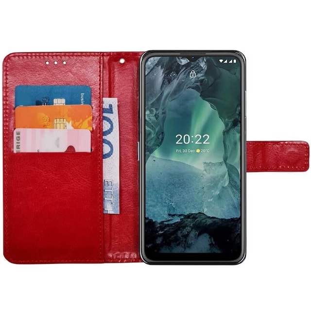 Mobilplånbok 3-kort Nokia G11 - Röd