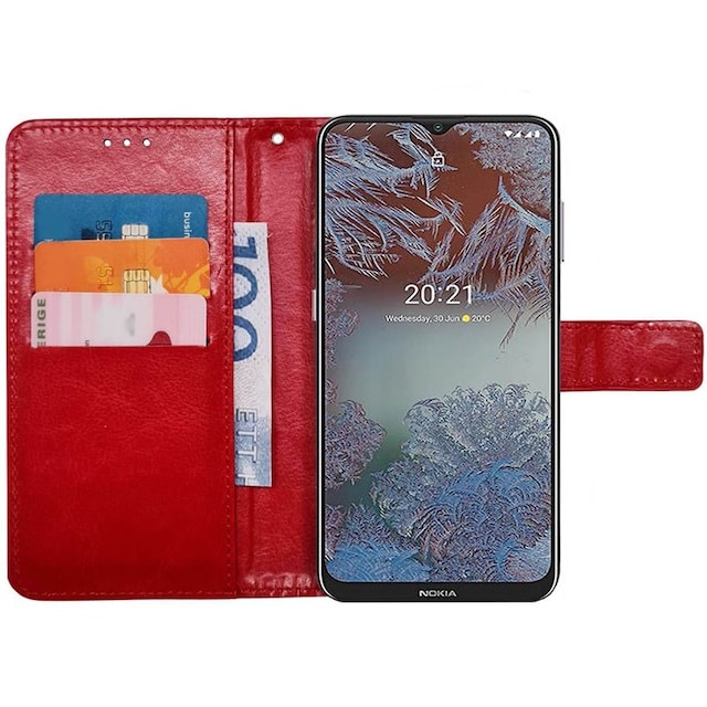 Wallet cover 3-kort Nokia G10 - Rød