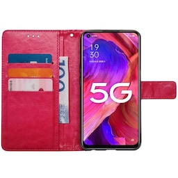 Wallet cover 3-kort Oppo A54 5G - Lyserød