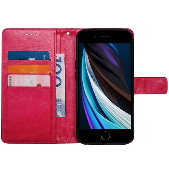 Wallet cover 3-kort Apple iPhone SE 2022 - Lyserød | Elgiganten