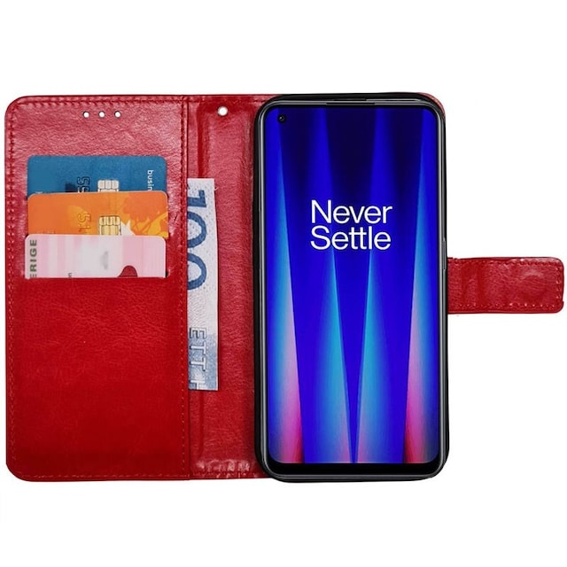 Wallet cover 3-kort OnePlus Nord CE 2 5G - Rød