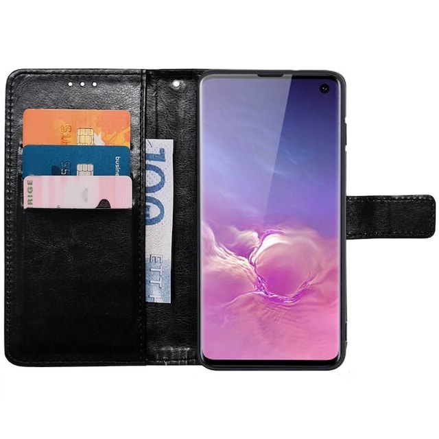 Wallet cover 3-kort Samsung Galaxy S10 - Sort