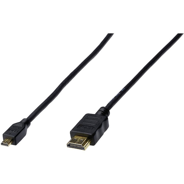 Digitus HDMI Tilslutningskabel 2.00 m AK-330109-020-S forgyldte stik Sort [1x HDMI-stik - 1x HDMI-stik D Micro]