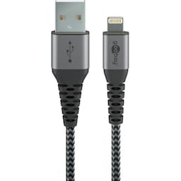Goobay Lightning til USB-A tekstilkabel med metalstik 2 m