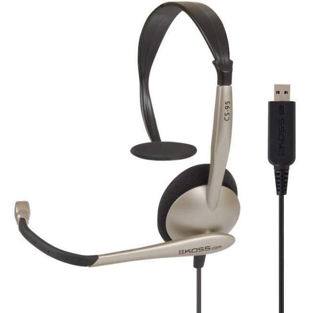 Koss-hovedtelefoner CS95 USB-hovedbånd/on-ear, USB, mikrofon, sort/guld,