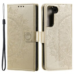 SKALO Samsung S22 Mandala Flip Cover - Guld