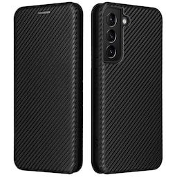 SKALO Samsung S22 Carbon Fiber Pungetui - Sort