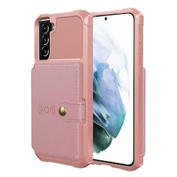 SKALO Samsung S22 Stødsikker cover med pung - Pink