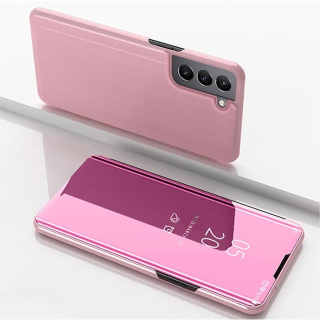 SKALO Samsung S22 Clear View Mirror Etui - Pink