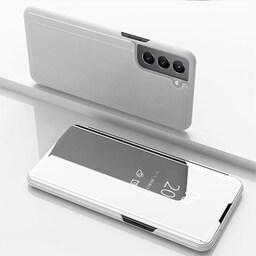 SKALO Samsung S22+ Clear View Mirror Etui - Sølv - Sølv
