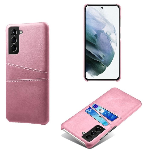 SKALO Samsung S22 PU-læder Kortholder Cover - Rosa guld