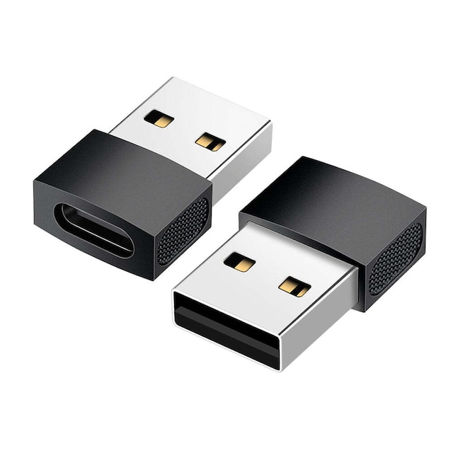NÖRDIC USB C til OTG USB En mini adapter metal sort