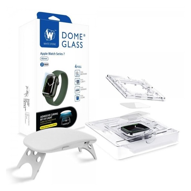 Whitestone Dome Apple Watch 45mm Skærmbeskytter Dome Glass 2-pack