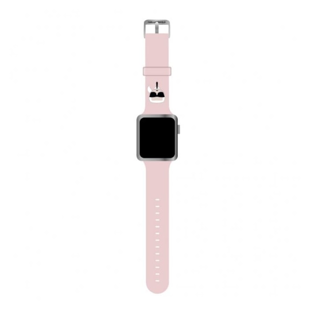 Karl Lagerfeld Apple Watch 42/44/45mm/Apple Watch Ultra Armbånd Iconic Karl Lyserød