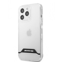 AMG iPhone 13 Pro Cover Electroplated Horizontal Stripes Hvid Transparent