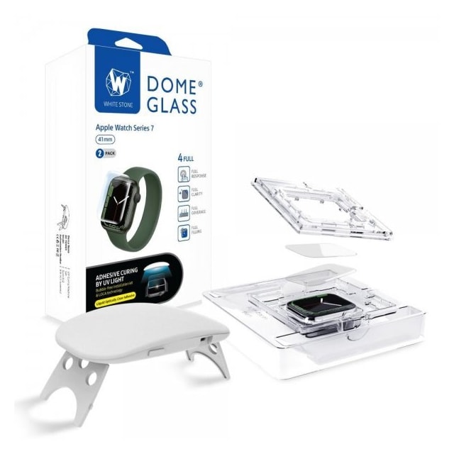 Whitestone Dome Apple Watch 41mm Skærmbeskytter Dome Glass 2-pack