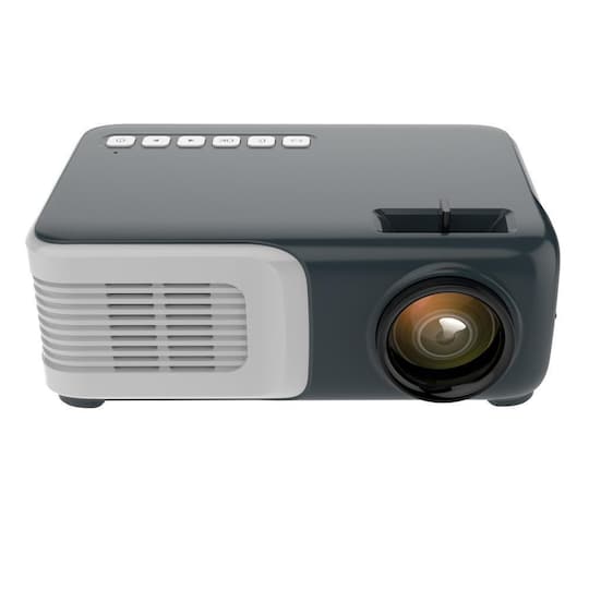 Mini-projektor med højttalere og fjernbetjening Sort/hvid | Elgiganten