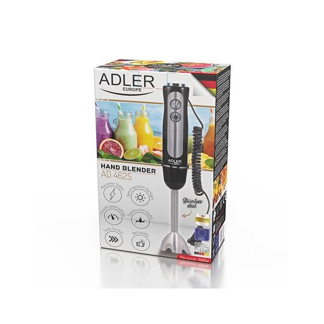 Adler AD 4625b Stavblender, 1500 W, Antal hastigheder 5, Turbo -tilstand, Sort