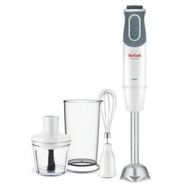 TEFAL Blender Optichef 3-i-1 HB643138 Stavblender, 800 W, Antal hastigheder 20, Turbo-tilstand, hakker, hvid/grå