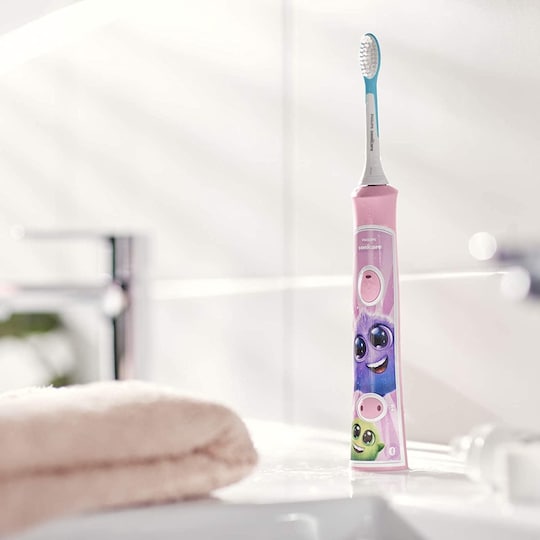 Philips elektrisk tandbørste HX6352/42 Genopladelig, For børn, Antal tænder til børstning 2, Sonic -teknologi, Lyserød