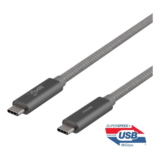DELTACO kabel, 0,5 m, USB 3.1 Gen 2, 10 Gbps, 100 W, drev Elgiganten