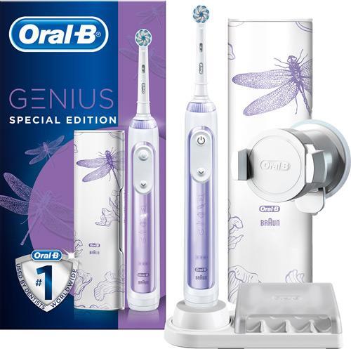 Oral-B elektrisk tandbørste Genius 10000N Genopladelig, For voksne, Antal  børstehoveder inkluderet 4, Antal tænder børstningstilstande 6, Orchid  Purple Dragon Fly | Elgiganten