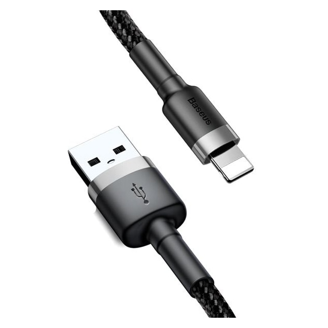 Baseus Cafule USB-kabel USB - Lightning 1,5A 2 m Sølvfarvet/Sort