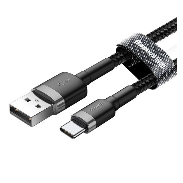 Baseus Cafule USB-kabel USB - USB-C 3A 0,5 m Grå/Sort