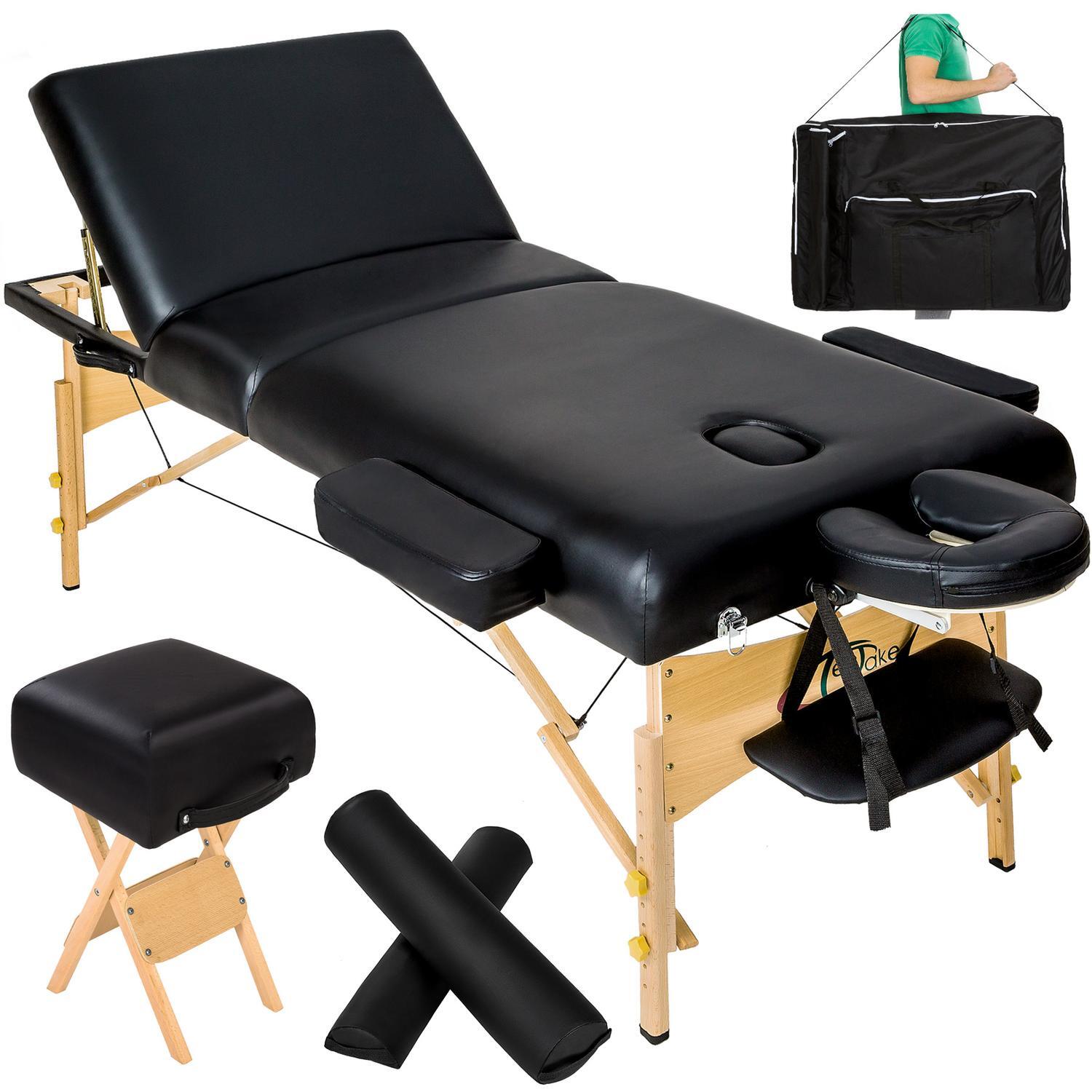 Massagebriks med 3 zoner 10cm polstring + ruller + skammel + taske - sort |  Elgiganten