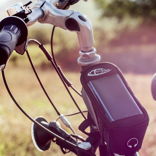 Cykeltaske til smartphone - 20,5 x 10 x 10,5 cm,sort/grå/grøn | Elgiganten