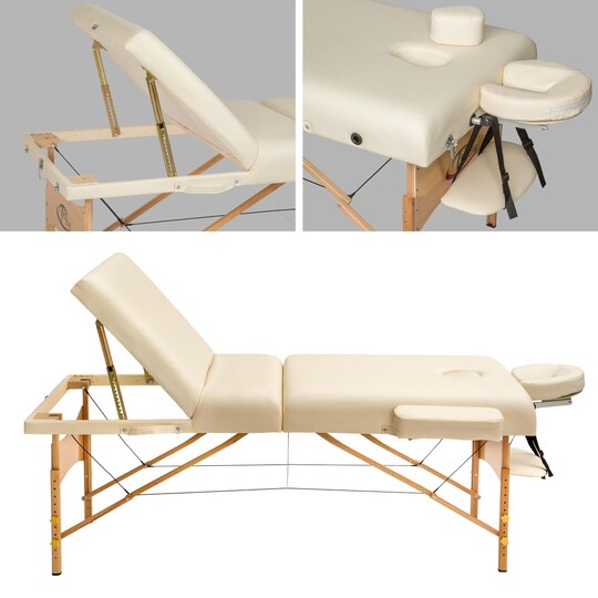 Massagebriks med 3 zoner 10cm polstring + ruller + skammel + taske - beige  | Elgiganten