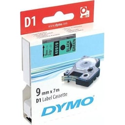 DYMO D1, markeringstape, 9mm, sort tekst på grøn tape, 7m - 40919