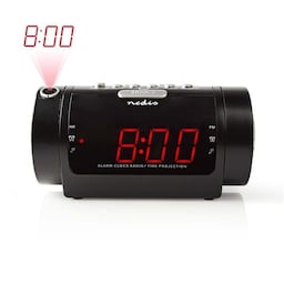 Nedis Digital vækkeur Radio | LED Display | Tidsprojektion | AM / FM | Snooze funktion | Sleep timer | Antal alarmer: 2 | Sort