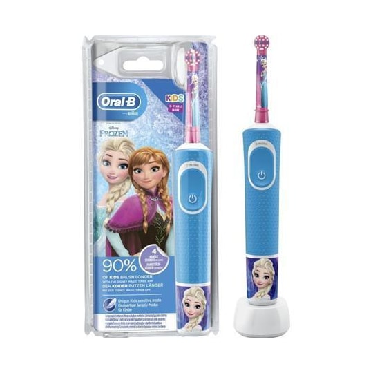 Oral-B Tandbørste Disney Frozen Vitality Genopladelig, For børn, Antal  børstehoveder inkluderet 1, Antal tænder børstningstilstande 2, Blå |  Elgiganten