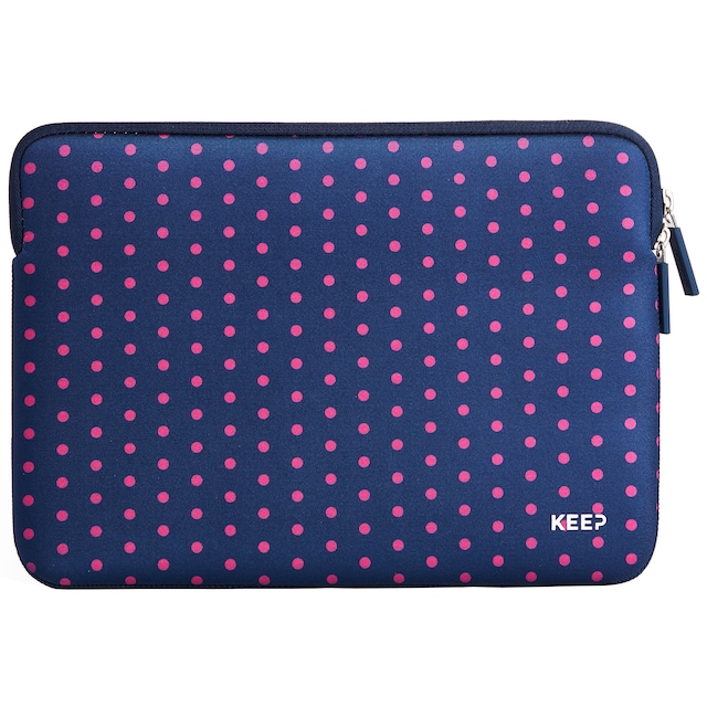 Keep 12" MacBook neopren sleeve - pink plettet