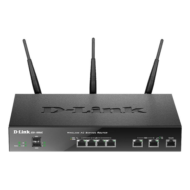 D-LINK DSR-1000AC, Trådløs router med VPN, 802.11ac, sort