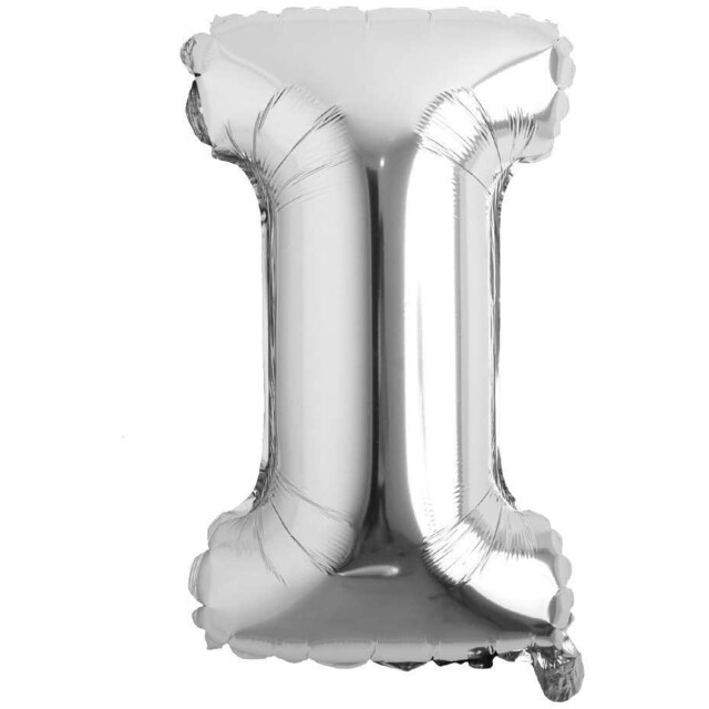 INF Bogstavballon 53 cm, bogstav I - sølv